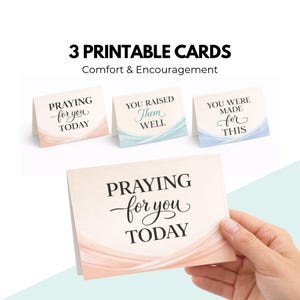 Christian Encouragement Cards Printable, Prayer Cards for Moms, Faith Based Comfort Cards, Scripture Card Set, Thinking of You Download