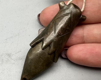 Vintage Brass Cicada Needle Case – Antique Chinese Folk Art Sewing Etui