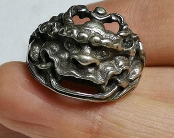 Anillo tibetano vintage Zhibalza, amuleto protector artesanal, anillo de la suerte ajustable.