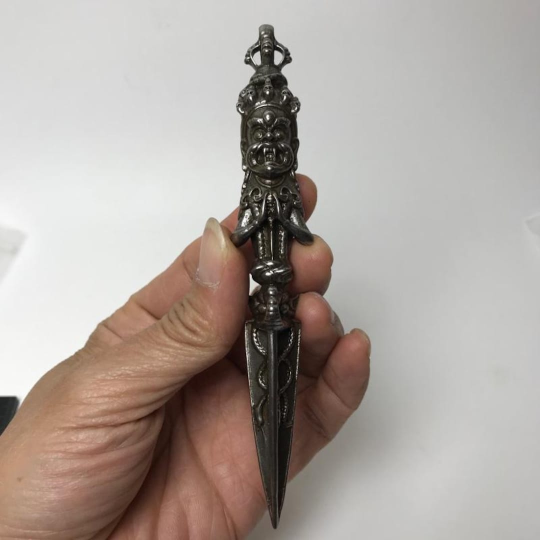 Antique Tibetan Phurba Dagger | Old Iron Vajra Kilaya | Tantric ...