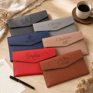 Personalized Leather Document Organizer, Custom Name Portfolio Folder (A4/A5/A6/B5)