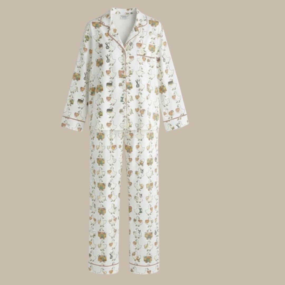 Cute Animal Pajama Set - Aesthetic Corgi, Cat, Goose Sleepwear - Fun ...
