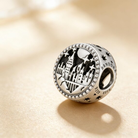 Handcrafted Magic Castle Dangle: 925 Silver Antiq… - image 3