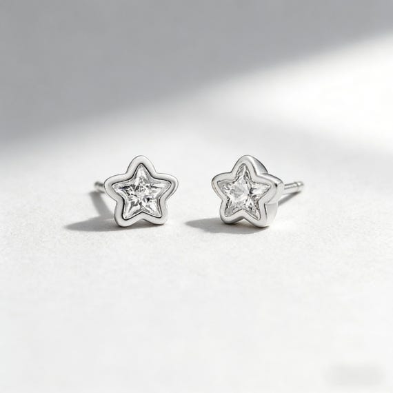 Tiny Cute Star Charm • 925 Silver Face Slimming S… - image 3