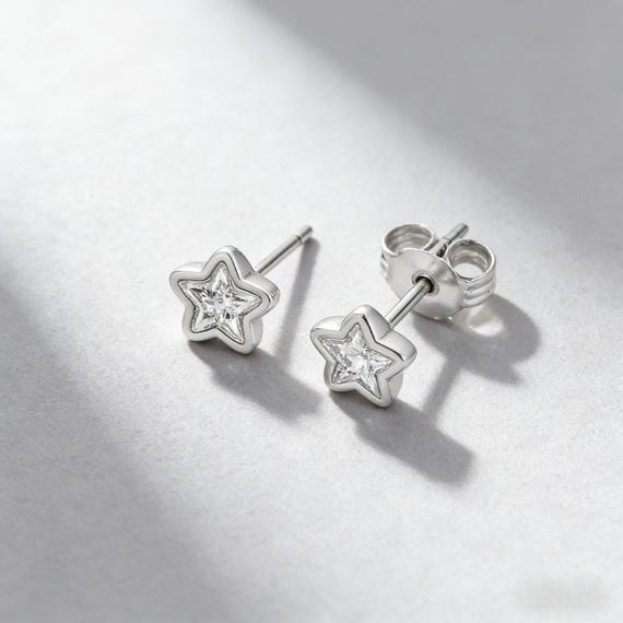 Tiny Cute Star Charm • 925 Silver Face Slimming S… - image 2