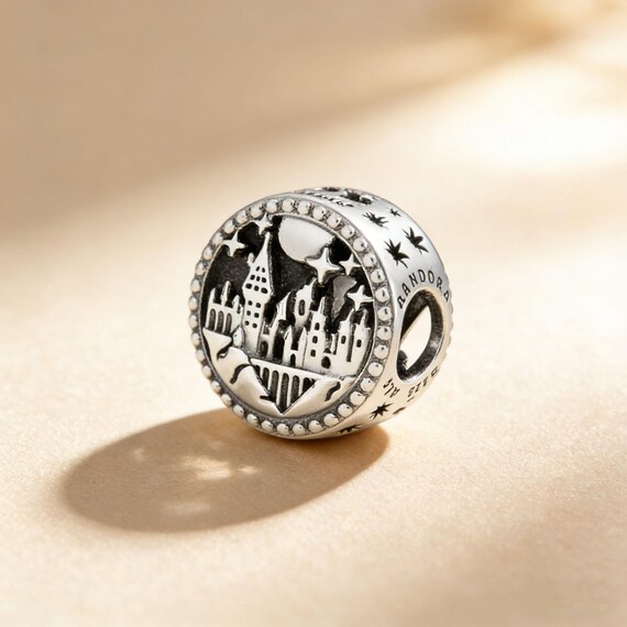 Handcrafted Magic Castle Dangle: 925 Silver Antiq… - image 2