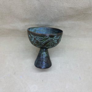 Long Patterned Bronze Stem Cup