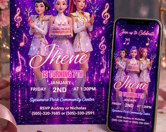 Bundle of Kpop Demon Hunters Birthday party Template |  | Kpop Anime Invite | Digital Download | Printable Card for Kids