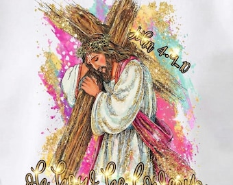 Christian Easter Sublimation File, Brushstroke Glitter Easter, He is Risen PNG, Oh How He Loves Us PNG Design,Hand Drawn, Digital Download