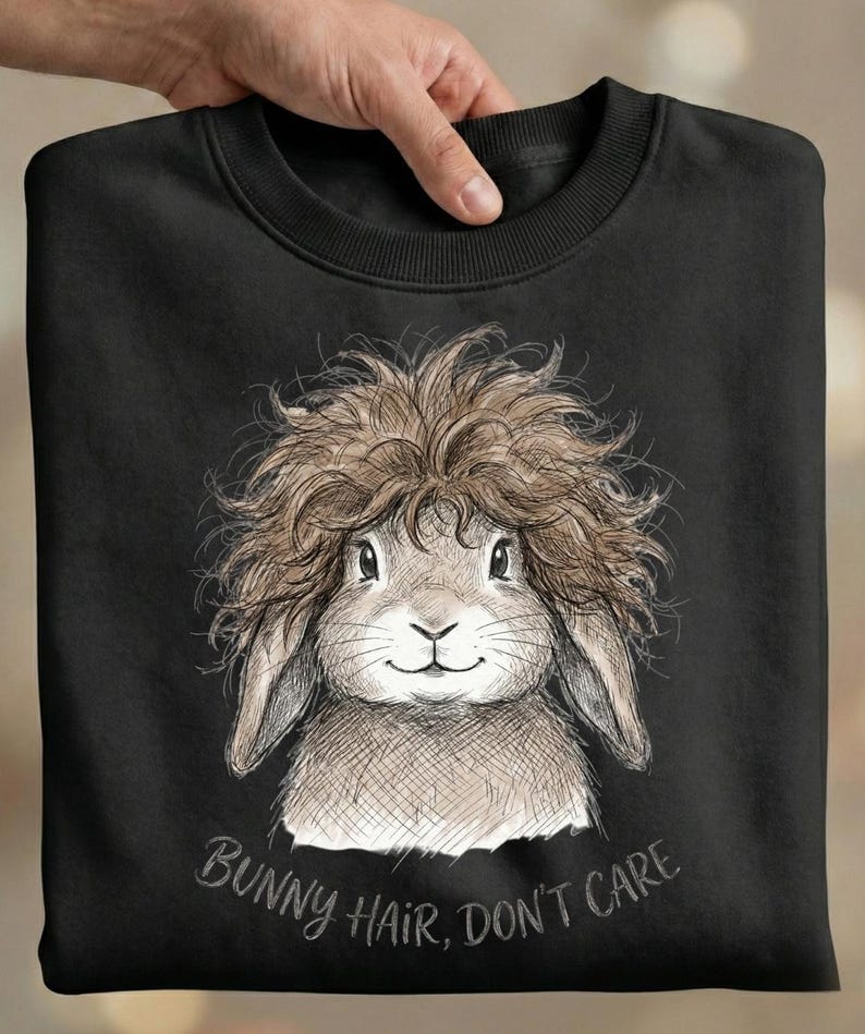 Bunny Hair Dont Care PNG | Funny Messy Hair Easter Bunny Sublimation ...