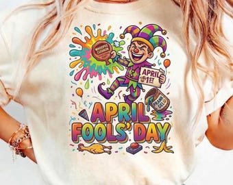 Funny April Fools Day PNG | Neon Jester Sublimation Design | Kids Prank Day Shirt Art | Whoopee Cushion Graphic | DTF Transfer
