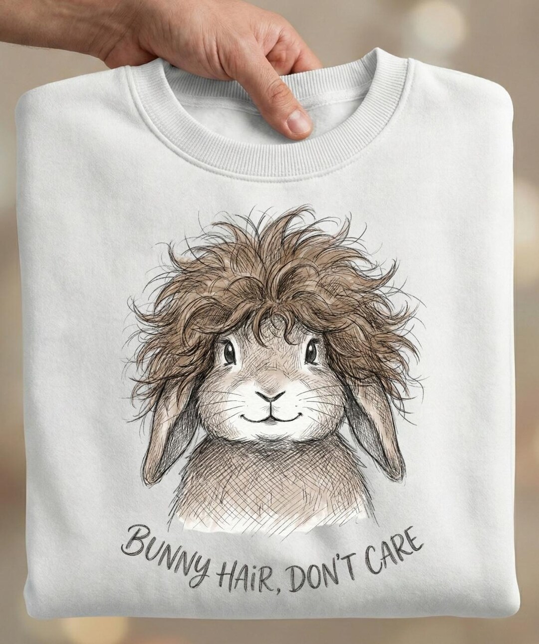 Bunny Hair Dont Care PNG | Funny Messy Hair Easter Bunny Sublimation ...
