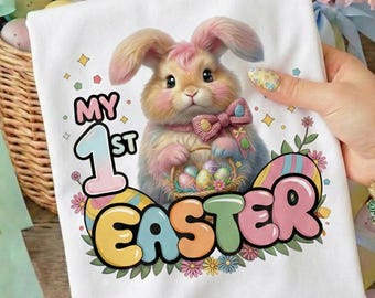 Baby First Easter Bunny | Cute Pastel Rabbit | My First Easter |1st, bunny, holiday, fun, cute, shirt, kids, girl, boy, baby, newborn |