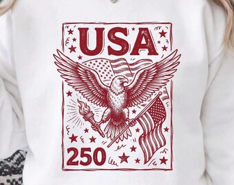 USA 250th Anniversary SVG PNG Digital Download | Patriotic Eagle American Flag Design | 4th of July Shirt | Semiquincentennial 2026 Clipart