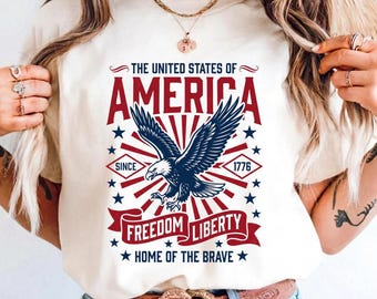 Vintage American Eagle SVG PNG | Home of the Brave Since 1776 | Distressed Patriotic Men's Shirt | 4th of July Cricut Cut File