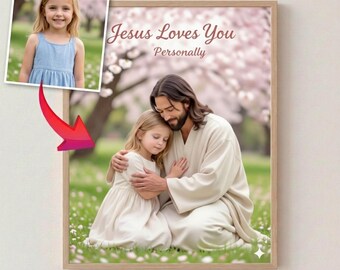 Custom Jesus Portrait from Photo | Personalized Christian Gift | Jesus and Me Art Digital Download | 6 Hour Delivery Custom Size