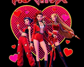 Grupo de chicas de anime PNG - Kpop Demon Huntrix (Descarga digital) Arte estelar PNG