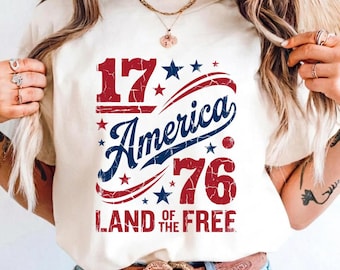 America 1776 Retro SVG PNG | Land of the Free USA Freedom | 4th of July Varsity Sublimation Cricut | America 250 Digital Download
