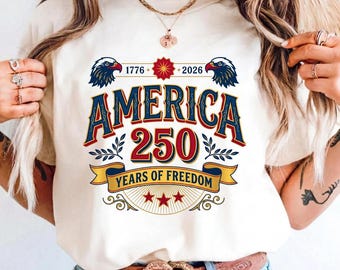 America 250 Years of Freedom SVG PNG | USA 250th Anniversary 1776 2026 | Patriotic Eagle Digital  | 4th of July Sublimation Cricut Design