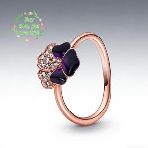 Deep Purple Pansy Ring - Etsy
