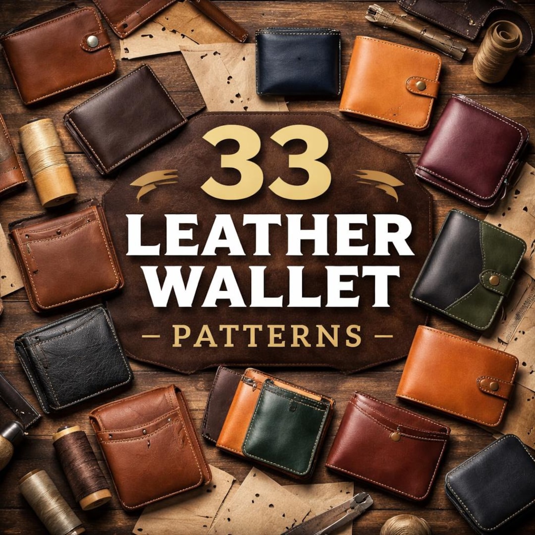 Leather Wallet & Card Holder Pattern Bundle | 33 Designs PDF Set ...
