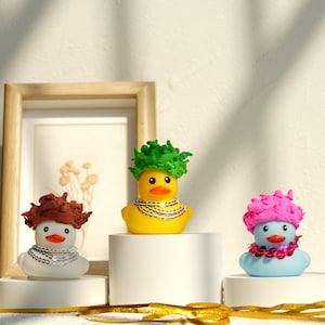 Personalized Diva Rubber Duck - Funny Gift for Coworker, Car Accessory, Custom Bad Hair Day Duckling, Unique Desk Decor Gift