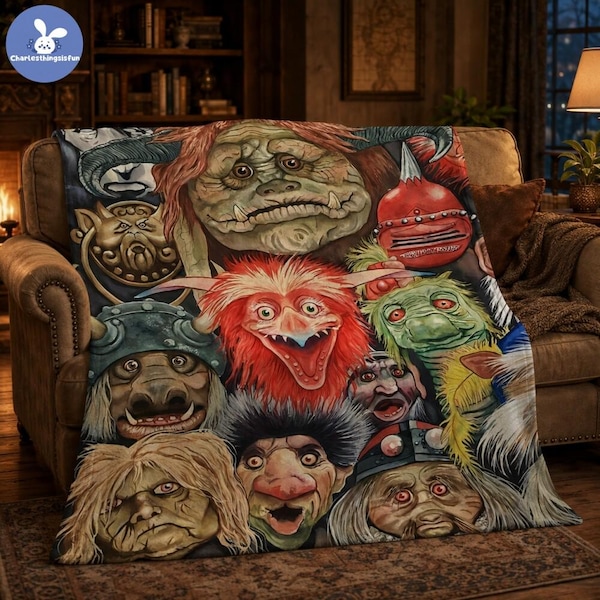 Labyrinth Fleece Blanket, 1986 Labyrinth Quotes Retro Fleece Blanket, Labyrinth Movie'86 Themed Plush, Vintage Movie Blanket, Halloween Gift