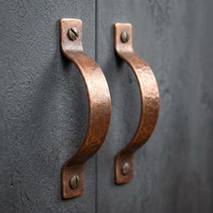 Handmade Copper Cabinet Handle, Hammered Dresser Pulls,Rustic Kitchen Hardware,Handcrafted Copper Bars,Custom Drawer Knobs