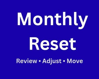 Monthly Reset Workbook | Fillable PDF Reflection Journal