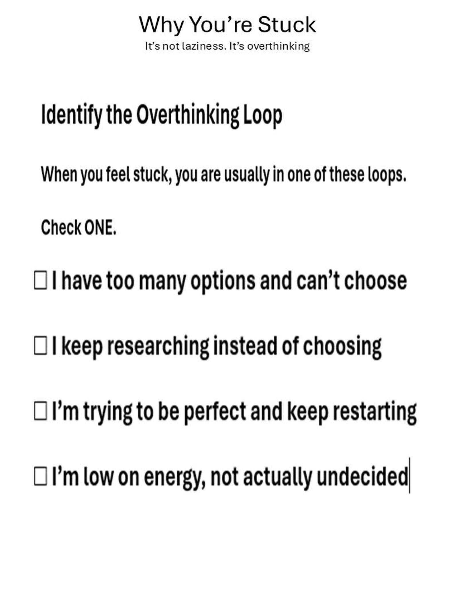 Overthinking System Overthinking Productivity System | Stop Overthinking & Take Action ...