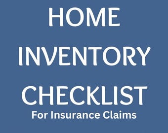 Home Inventory Checklist for Insurance Claims | Printable Room-by-Room Inventory | Emergency & Fire Loss Record