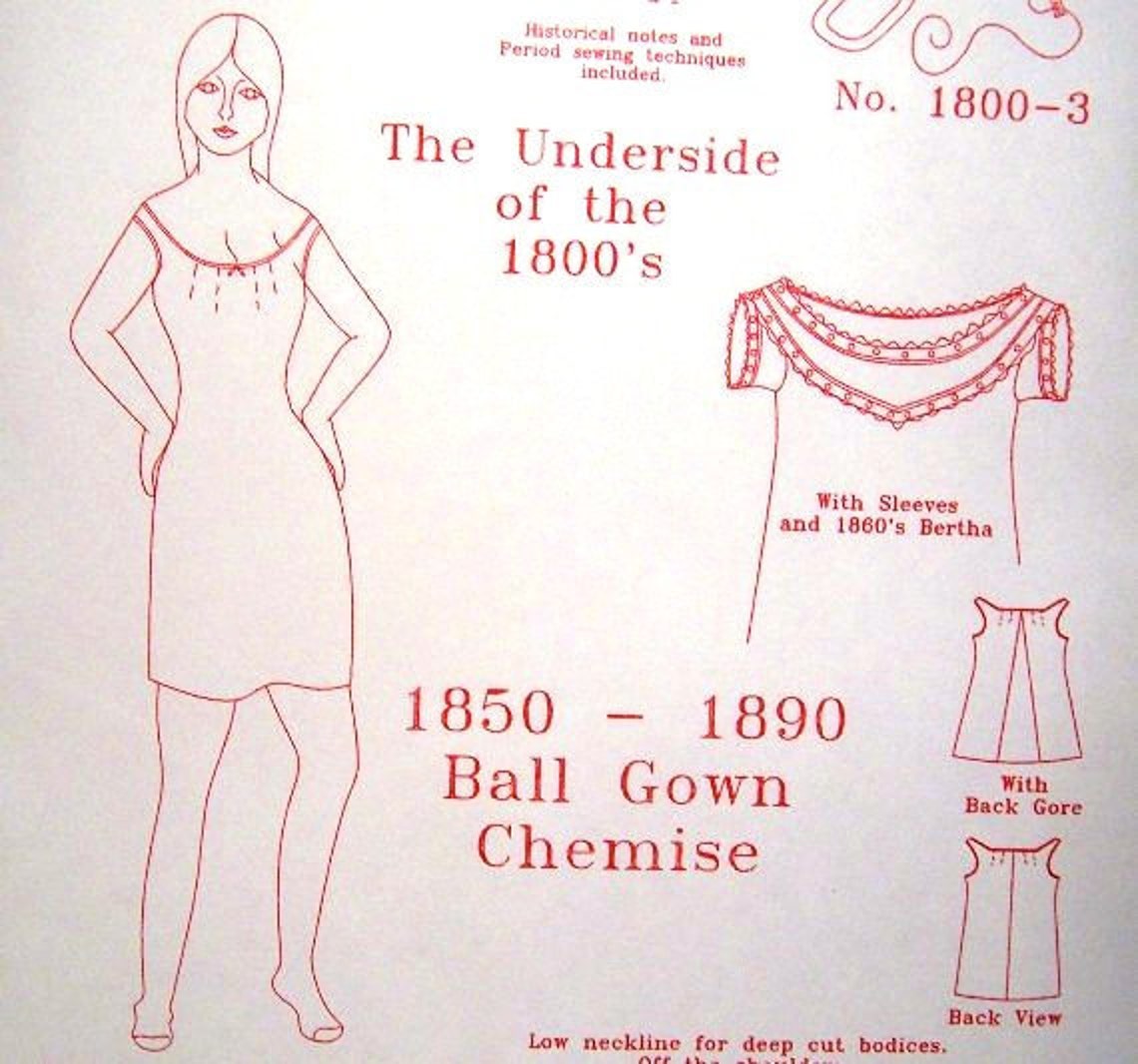 Victorian Ball Gown Chemise Sewing Pattern Multi and Plus Etsy