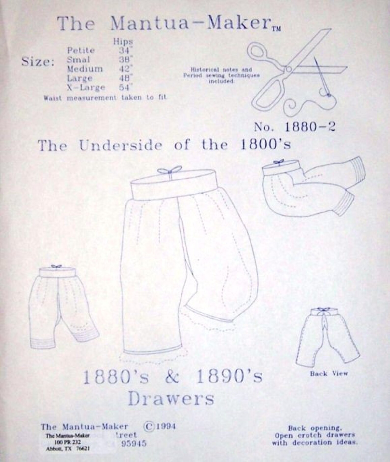 Victorian Ladies Drawers. Historical Underwear Sewing Pattern Etsy UK