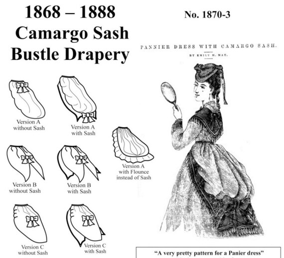 Victorian Bustle Drapery Overskirt Historical Sewing Pattern Etsy