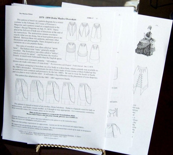 Victorian Skirt Pattern. Multi and Plus Size Historical Sewing Etsy