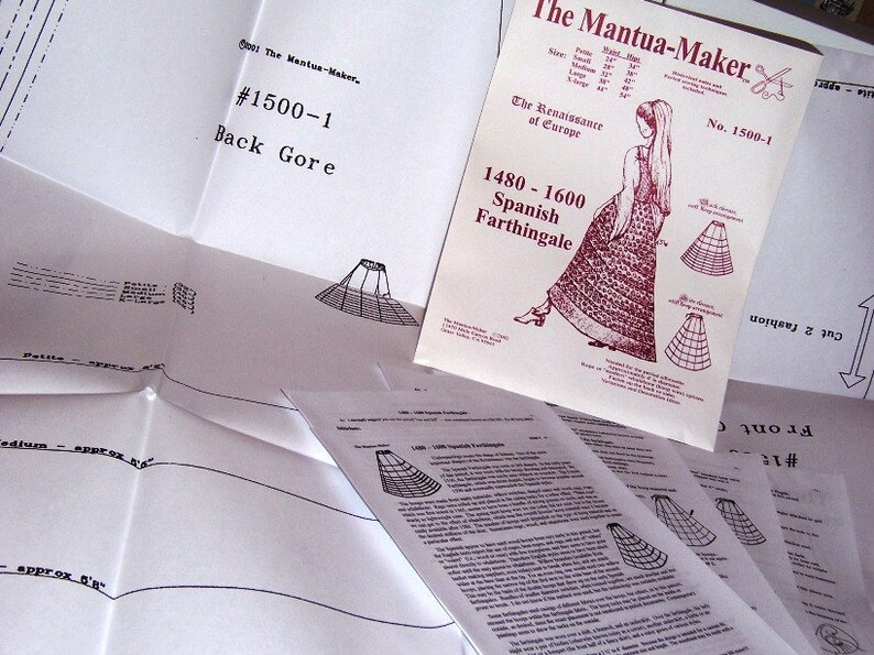 Renaissance Sewing Pattern: Spanish Farthingale Multi Size - Etsy