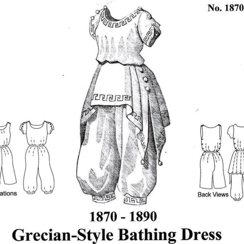 Victorian Bathing Suit Pattern Multi Size Historical Sewing Etsy
