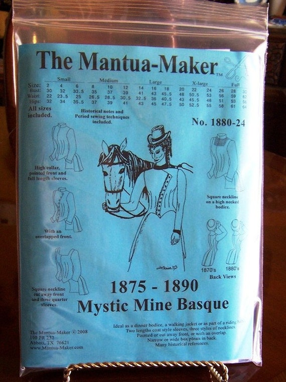 Victorian Sewing Pattern Mystic Mine Basque Bodice For 1875 Etsy