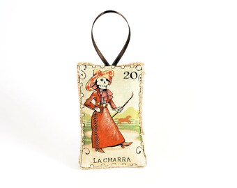 Day of the Dead, Dia De Los Muertos, Lavender Sachet, Ornament, In Memory Of, Horsewoman, Lavender Fragrance, Lottery Card, Mexican Lottery