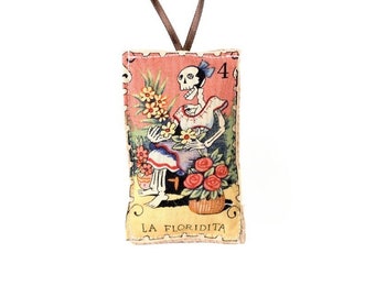 Day of the Dead, Dia De Los Muertos, Lavender, Sachet, , Mexican Lottery, Loteria, Lottery Card, Lavender Sachet, Ornament, Flower Girl