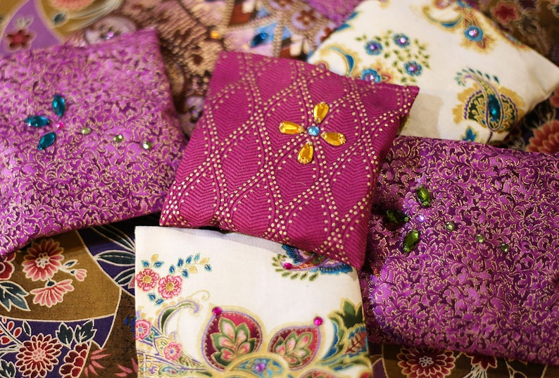 Reuseable Buy just 1 or Buy 3 Get 1 Free!! Hand Beaded Cotton Lavender Sachet