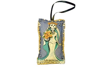 Dia De Los Muertos, Lavender sachet, Mexican Lottery, Day of the  Dead, Ornament, Loteria, Bride, Wedding Cake Topper