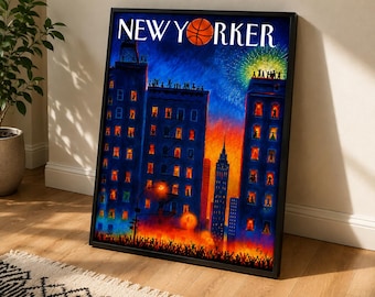 New York Basketball Championship Poster, NYC Skyline Art Print