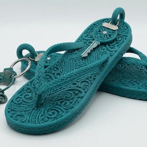 Flip Flop nyckelring STL-fil för 3D-utskrift, digital nedladdning av sommartoffelnyckelring