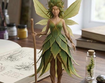 Leaf Fairy 3D Model STL – Magical Forest Fantasy Figure