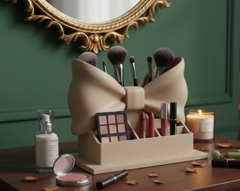 Bow Makeup Organizer STL File | 3D Printable Vanity Storage