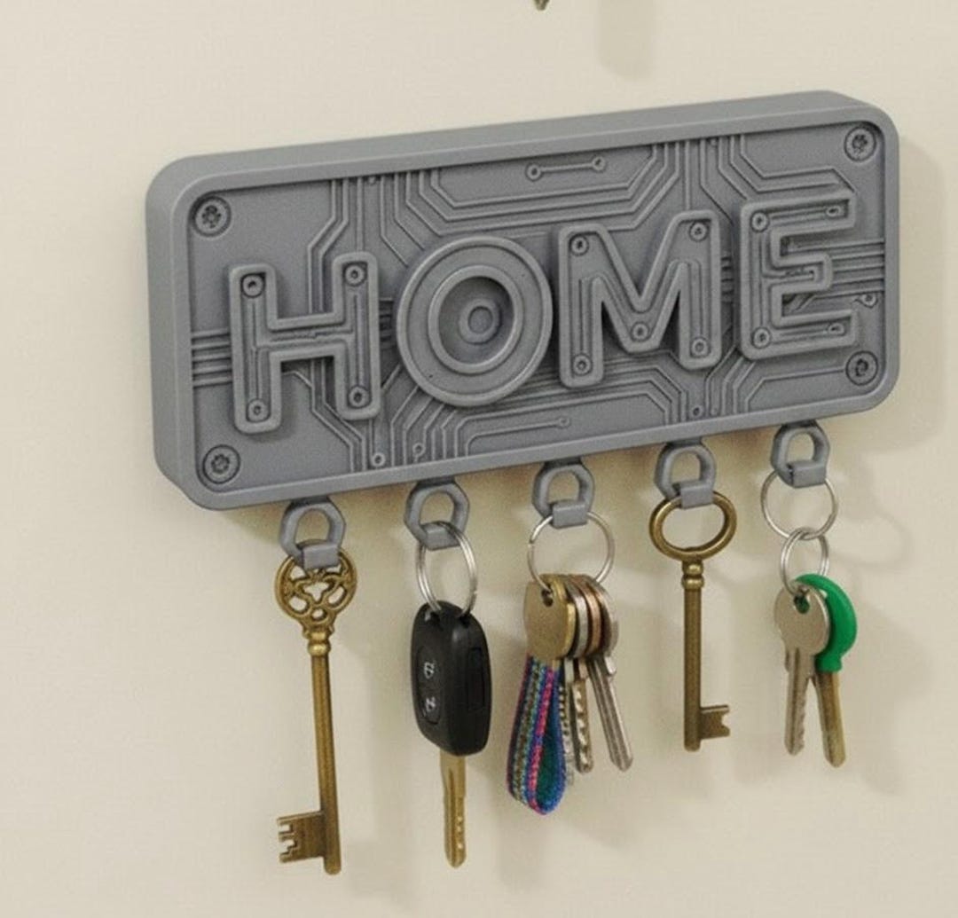 3d Printable Key Rack Modern Home Key Holder STL File | 3D Printed Wall Organizer (digital ...