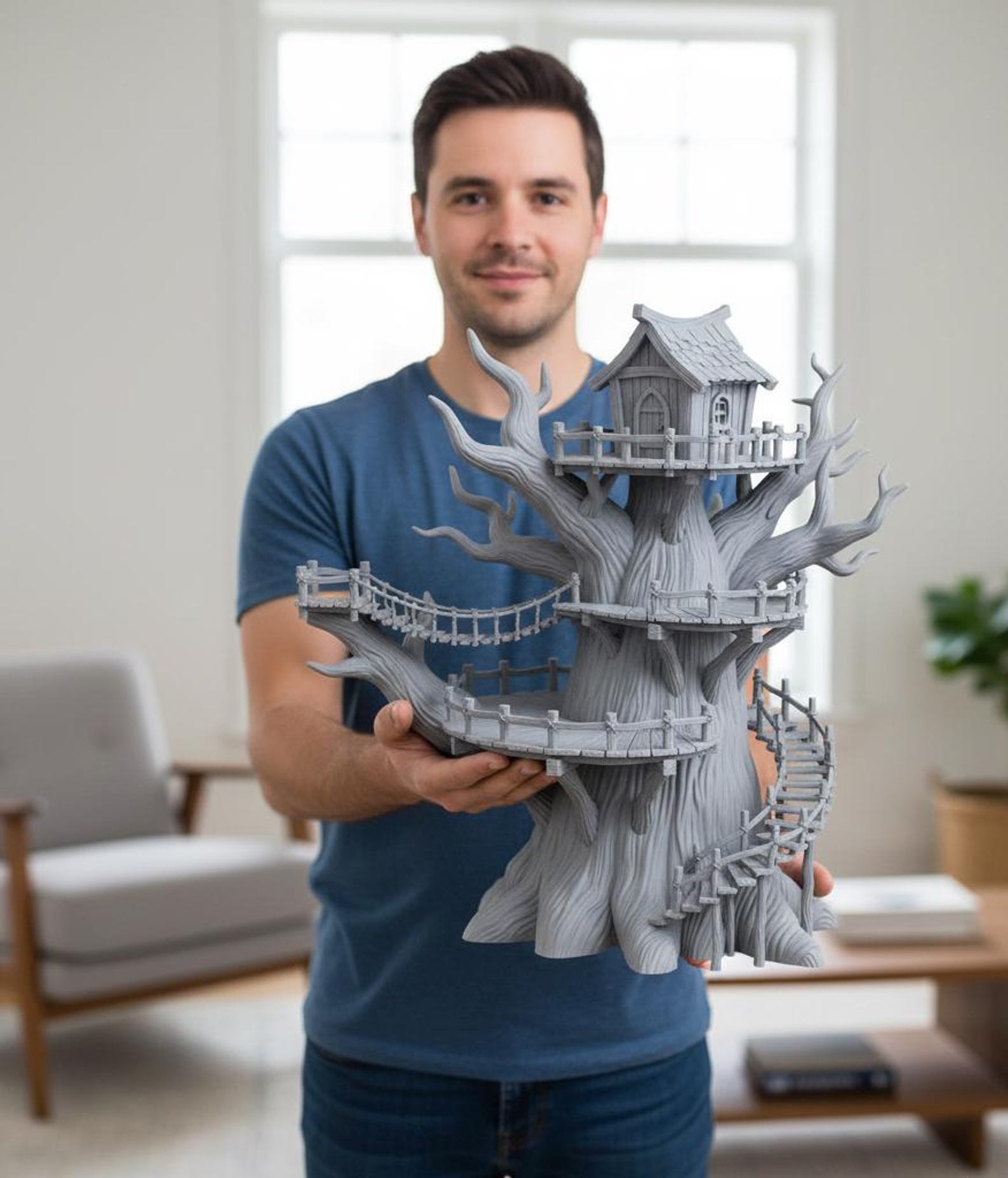 3D Tree House STL Model | Detailed Treehouse 3D Print File | Digital ...