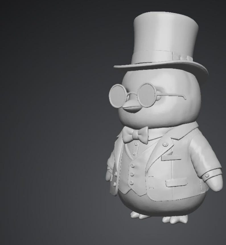 Penguin With Jacket STL File | Dapper Bird 3D Model (digital Download ...
