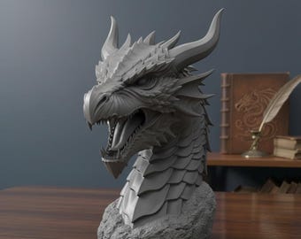 Dragon 3D Model STL Fantasy Creature Figurine 3D Printing File Home Decor Instant Download